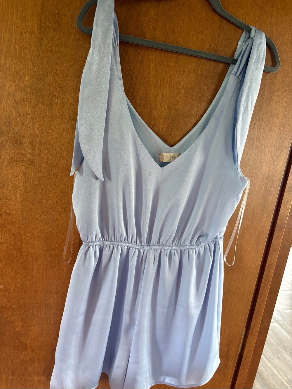 Altar’d State Light Blue Tie-Strap Romper